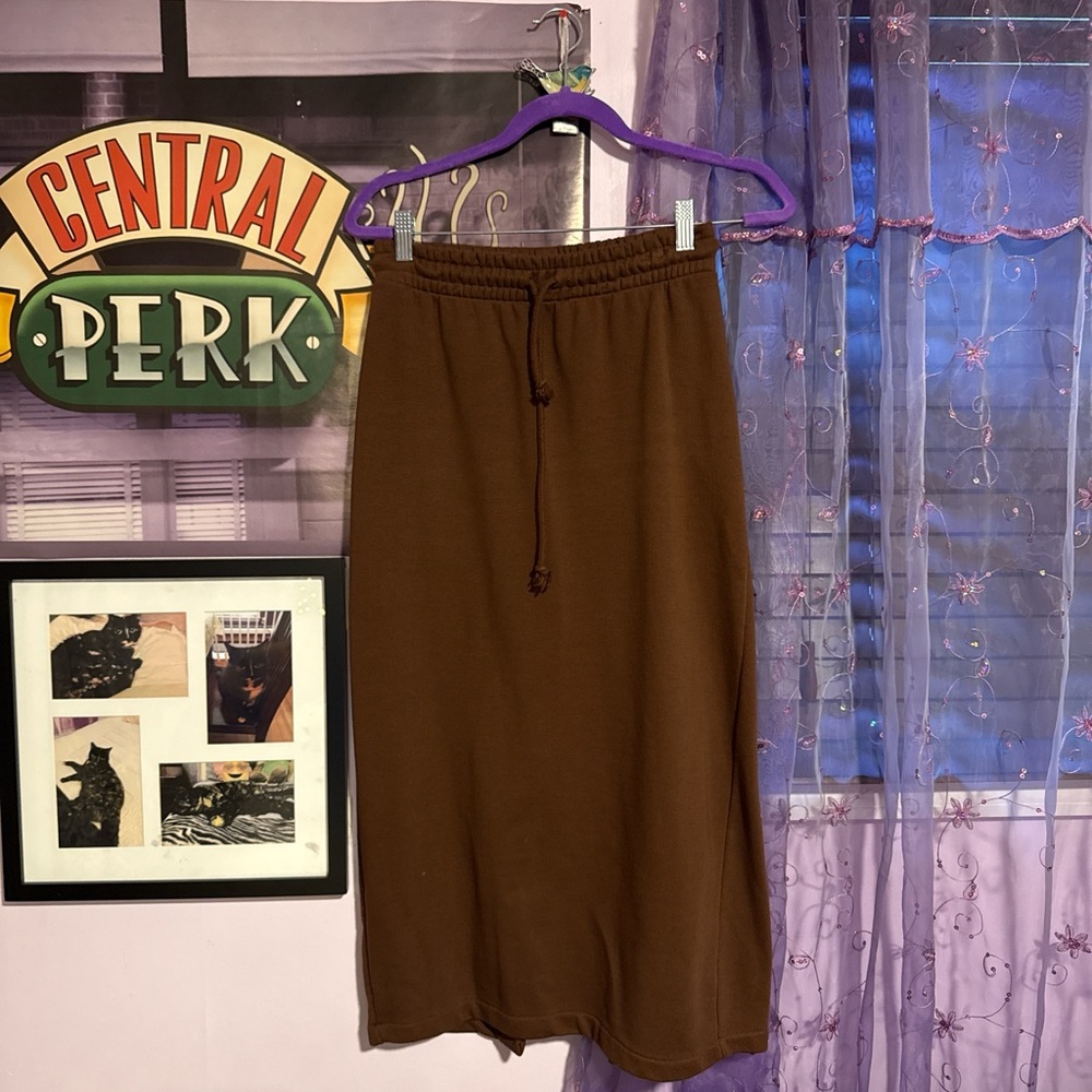 Zara Chocolate Brown Drawstring Skirt